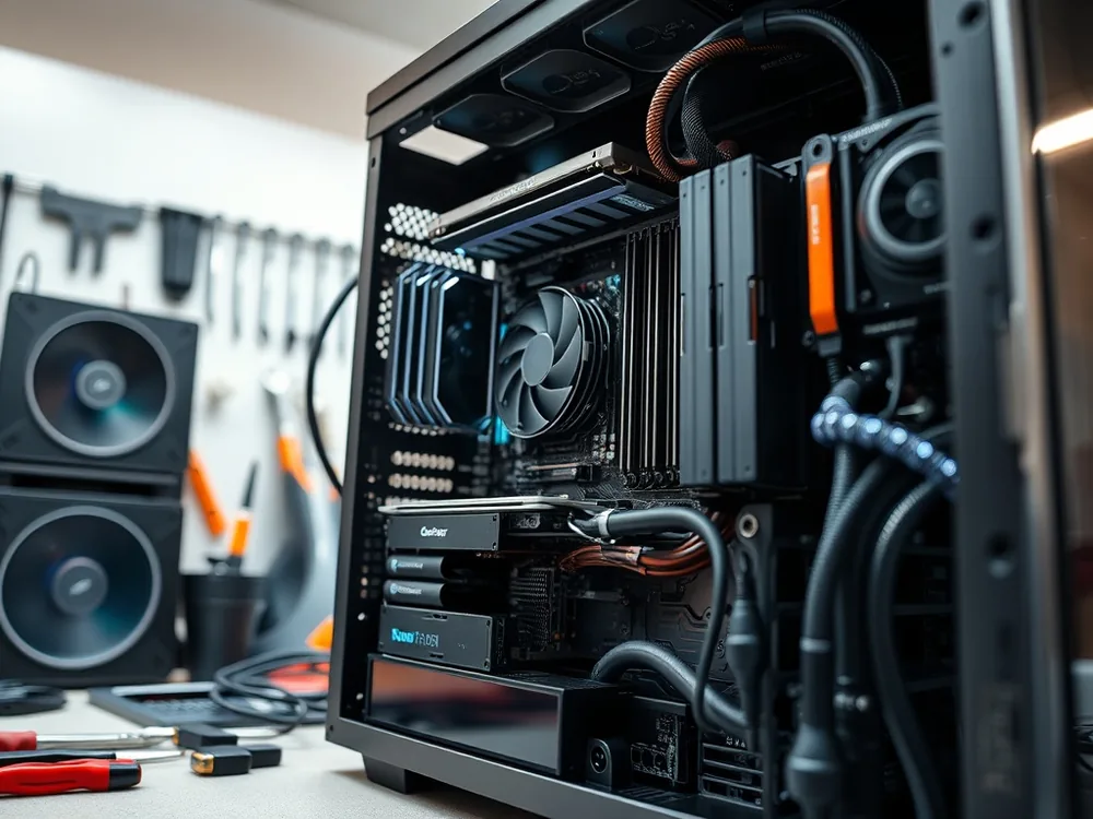 Komputer PC podczas modernizacji i serwisu w Warszawie